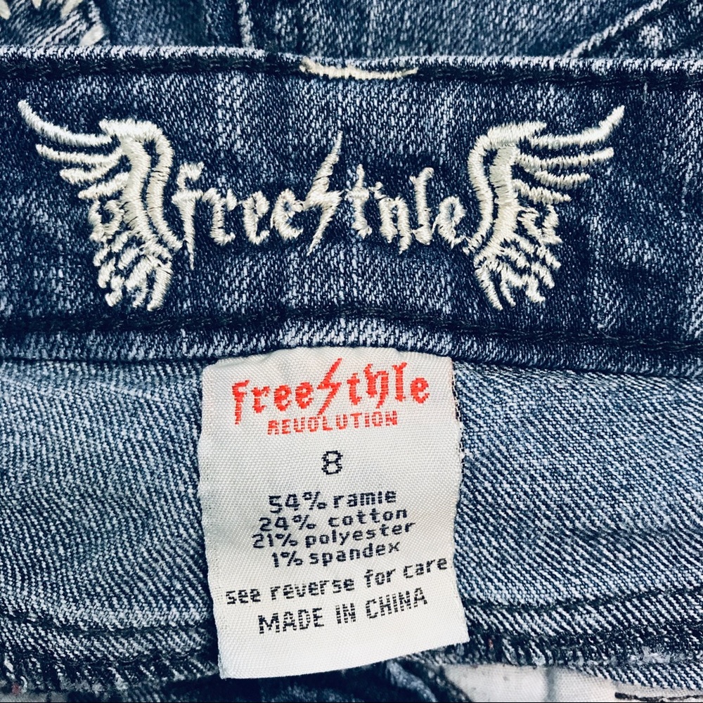 Freestyle Revolution Distressed Girls Jean Shorts - Picture 7 of 7